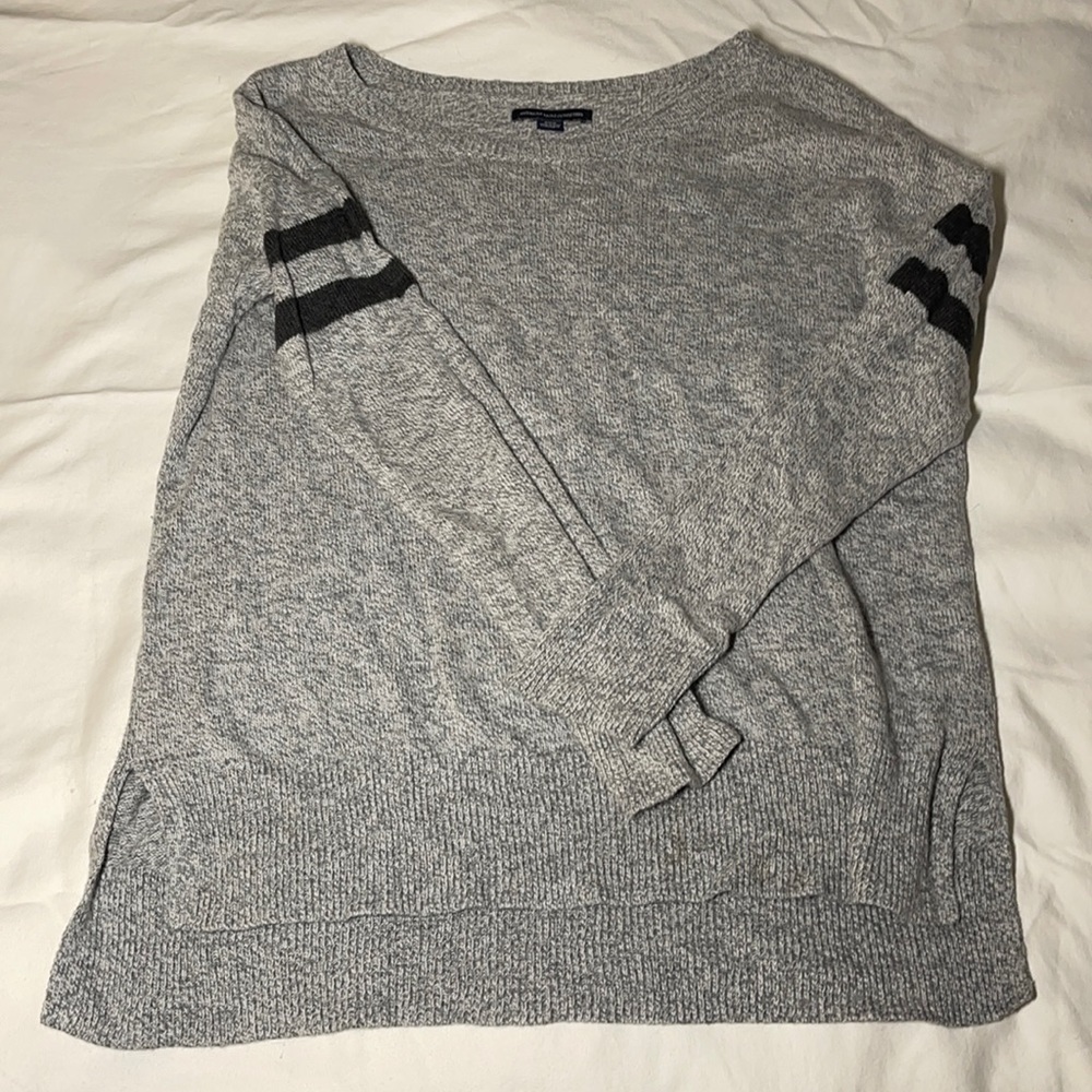 American Eagle grey/black stripes sweater (medium)
